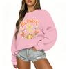 Women's Casual Long Sleeve Christmas Print Round Neck Top for Holiday Festive Wear