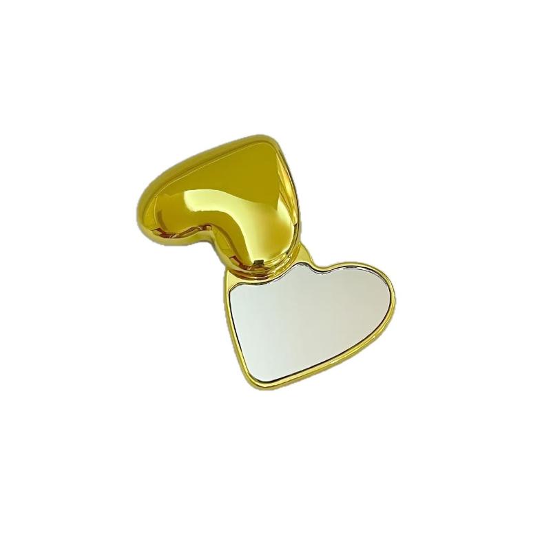 Doppelseitiger herzförmiger Schminkspiegel Mädchen Niedlicher kleiner Spiegel Tragbar Student Drehbarer Spiegel Kosmetik-Schönheitswerkzeuge Handspiegel