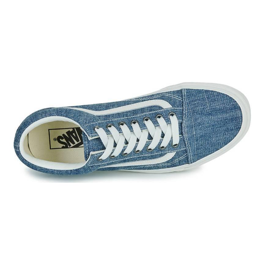 Vans Old Skool Retro Versatile Low Top Kids Skate Shoes Kids Sneakers Blue White VN000CR5Y6Z1