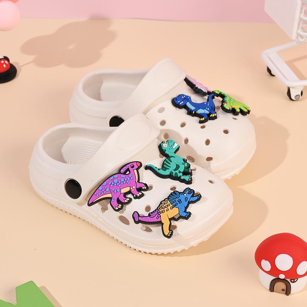 

Children s Slippers Cartoon Dinosaur Home Baby Indoor Non-slip Boys Cool Slippers Go Out Boys Hole Shoes 23