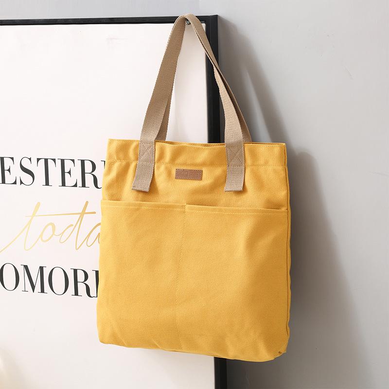 Spacious Canvas Crossbody Bag for College Students - Versatile Korean & Japanese Style