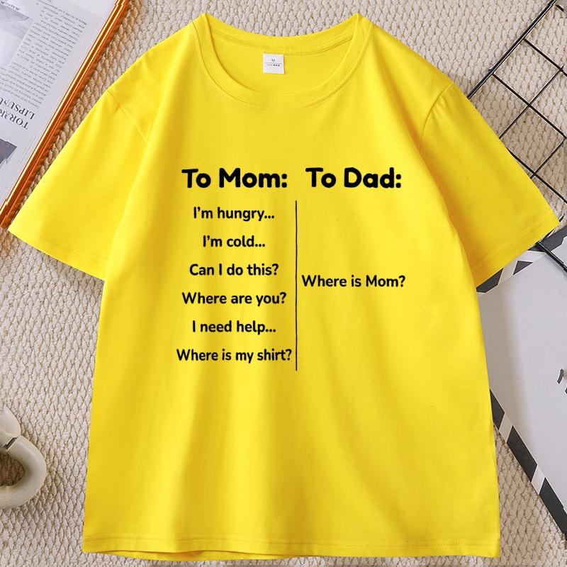 Maglietta per Mamma e Papà Maglietta Divertente Mamma T-shirt Umoristica Festa della Mamma T-shirt Festa del Papà Cotone Manica Corta