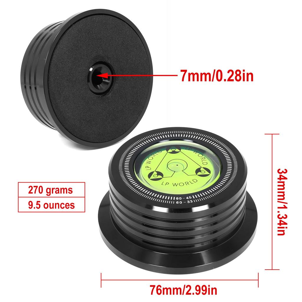KozyOne Record High Stable Turntable Weight Aluminum Alloy Record Weight Vibration LP Record Applicable to Many Record Players Stabilizer, Precision,
