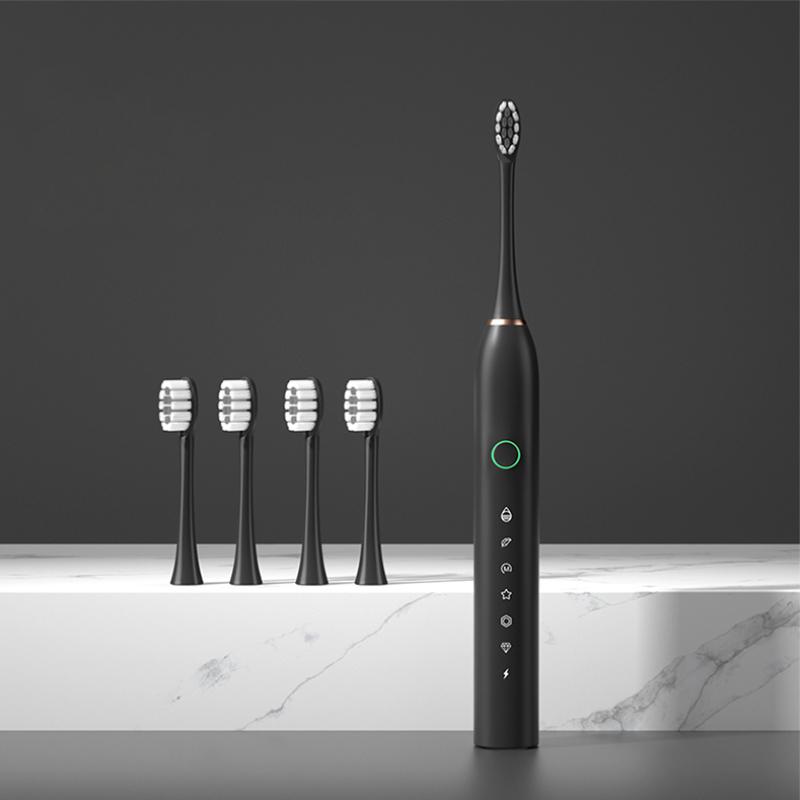1/2 Pack Rechargeable Electric Toothbrush for Adults and Kids, Sonic Whitening Tooth Brush, 6 Cleaning Modes and Smart Timer,Waterproof Toothbrush Set