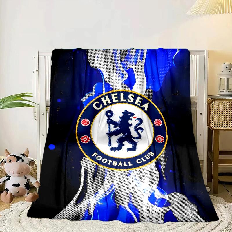 Football Club Emblem Lion Blanket Flannel Blanket for Bed, Sofa, Camping, Hiking, Picnic Essentials, Gift for Family Fan Gifts