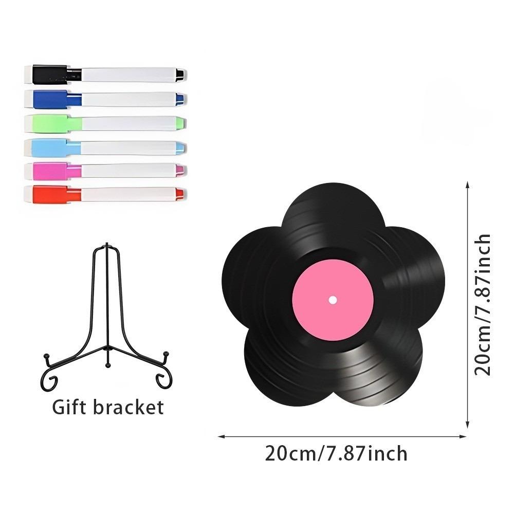 Iron Rack Flower Shape Vinyl Record Ornament Creative Acrylic Decoration DIY Graffiti Disc Bedroom