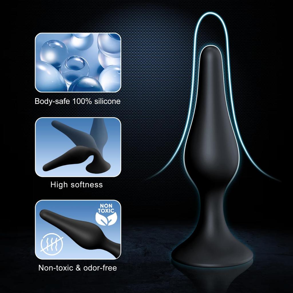Plug anal en silicone noir, 4 tailles, jouets sexuels pour femmes, plug anal unisexe, jouets érotiques, produits sexuels pour hommes
