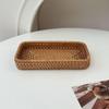 Retro Woven Multifunctional Storage Basket for Household, Living Room, Desktop, and Cosmetics