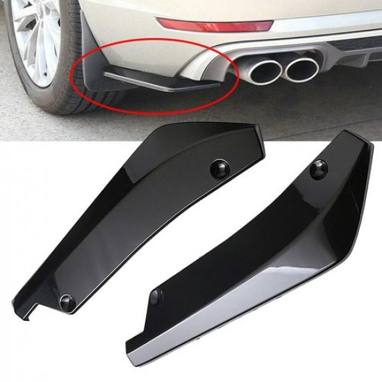 Rear Bumper Lip Diffuser Splitter Canard Protector Glossy Black Car Accessories