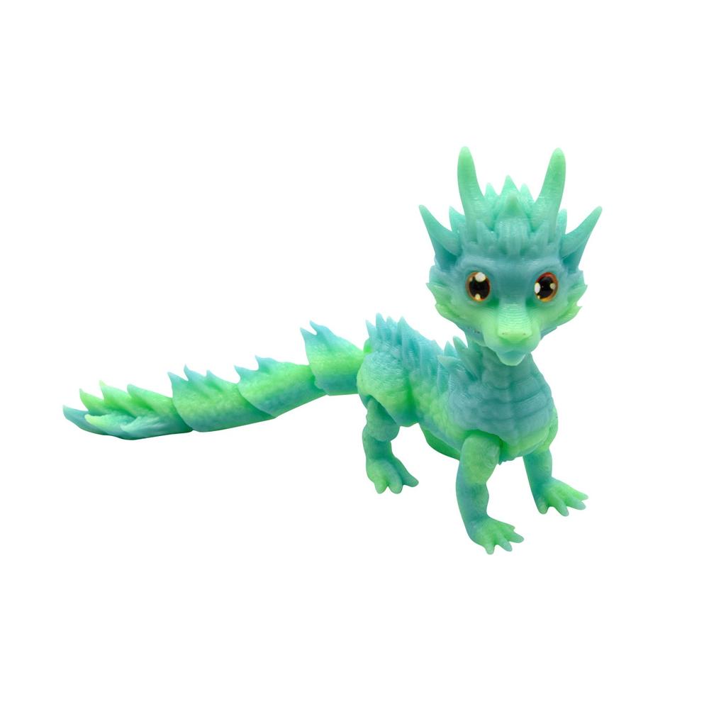 3D Printed Long Haired Dragon Multi-color Gradient Toy Ornament