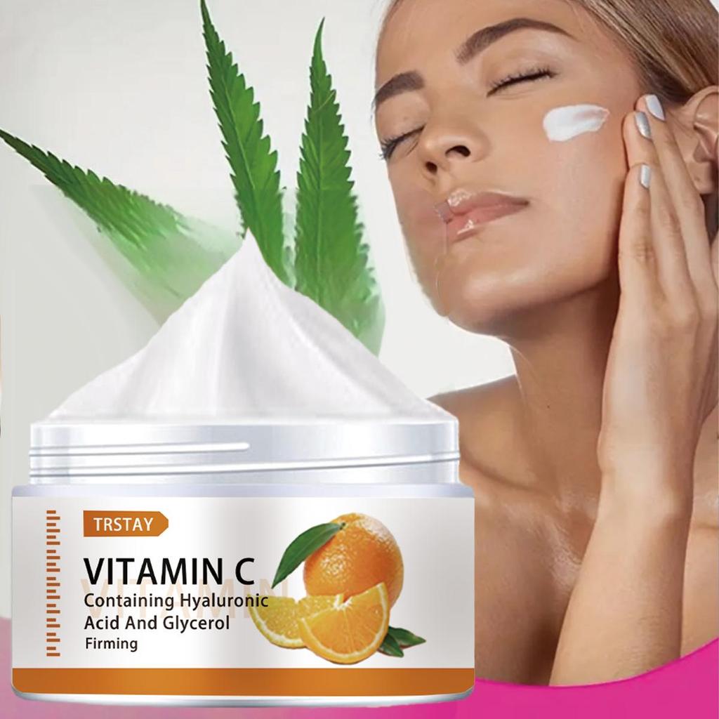 Vitamin C fuktighetsgivende krem ​​lyser opp hudtonen, strammer opp huden, reduserer matthet og reparerer skadet hudbarriere