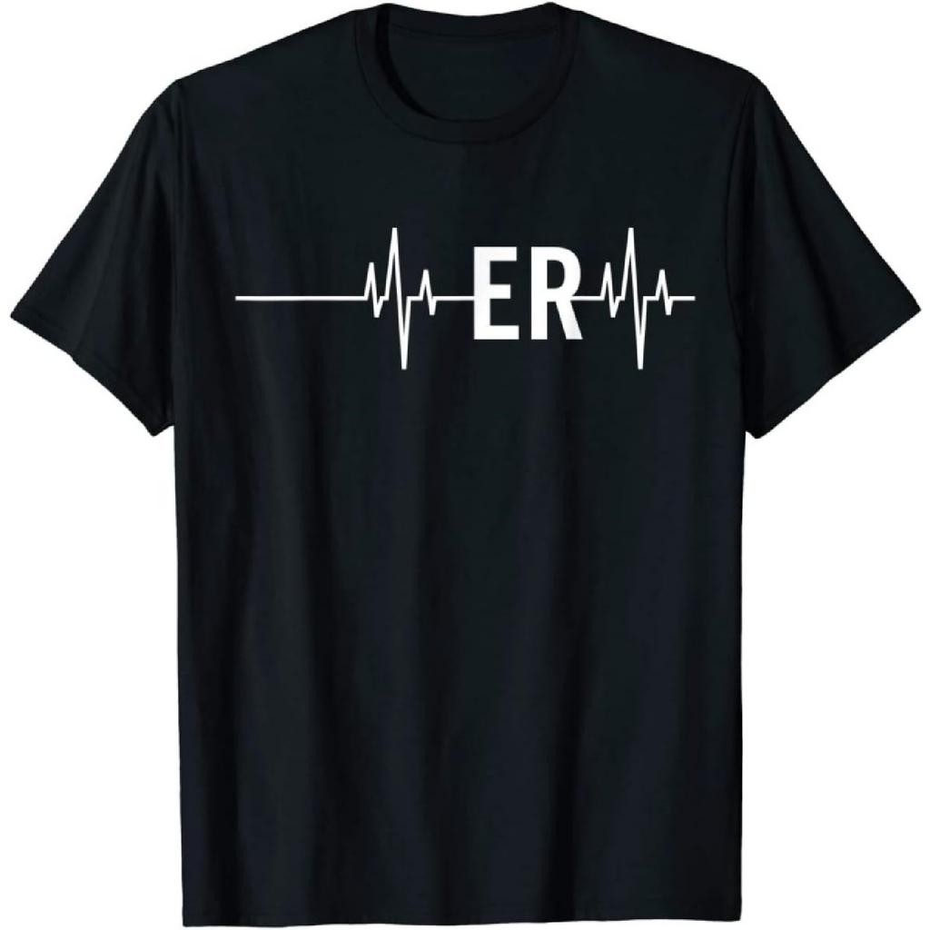 Emergency Medicine Physician Nurse Gift ER Heartbeat Unisex T-Shirt Men Women for her him mom Daughter