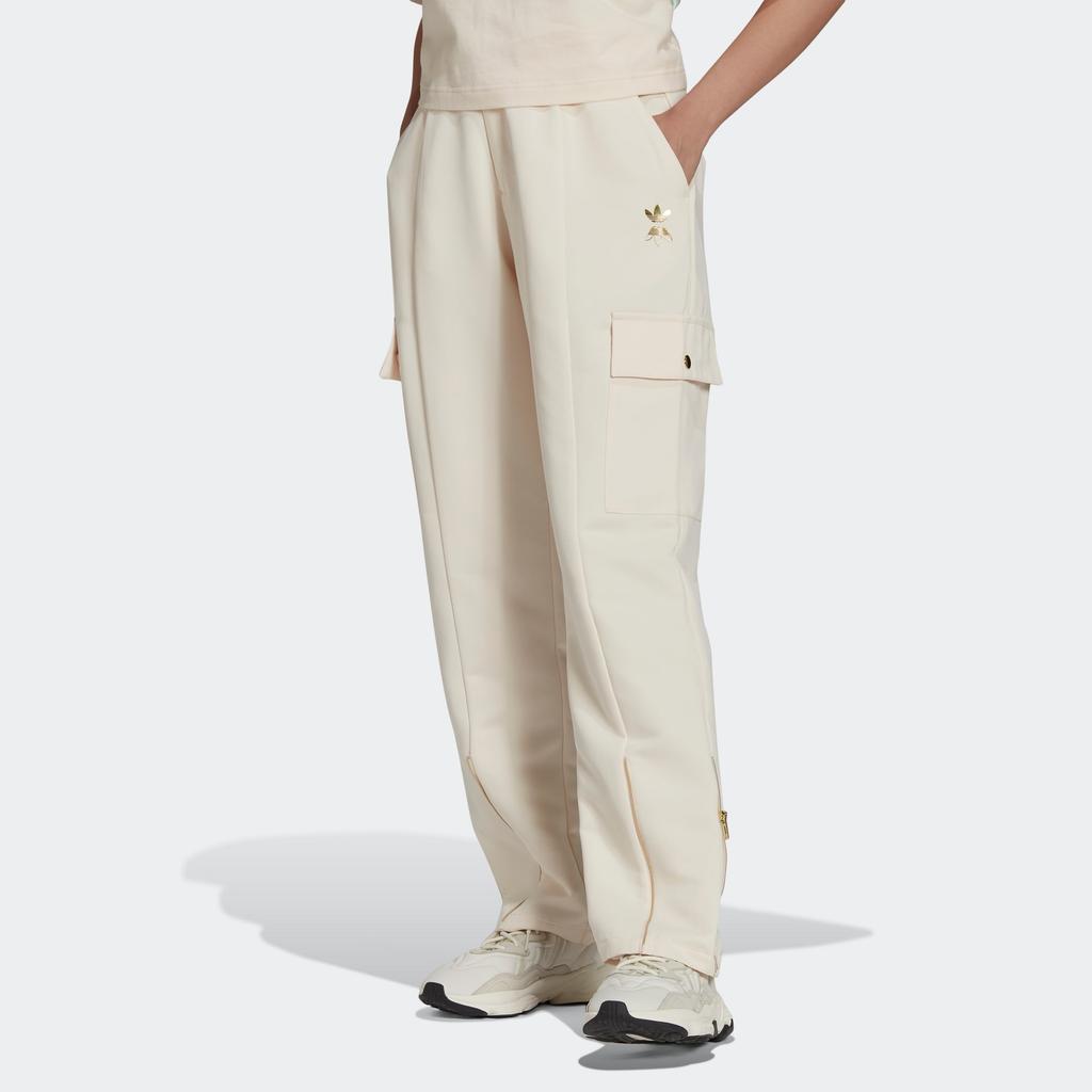 adidas Originals Cargo Pants Fashion Comfortable Loose Workwear Knit Sports Pants Women Pants Off-White HG6675