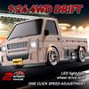 Non-Toxic 2.4G 1/24 Rc Drift Small Delivery Truck With Lights Remote Control Four-Wheel Drive Racing Off-Road Car Kids Toys Children Christmas