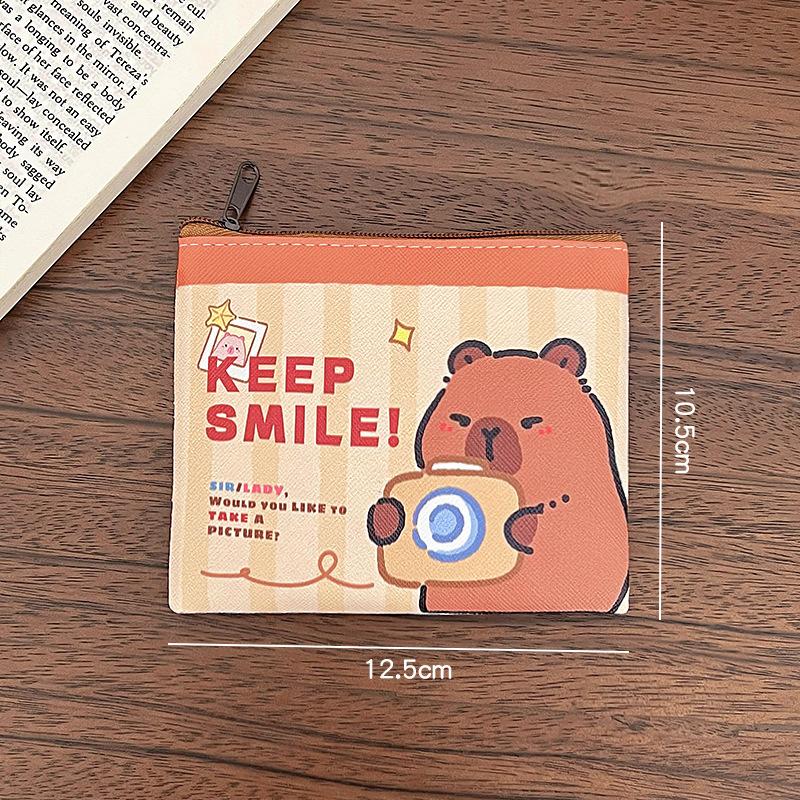 Cartoon Capybara Coin Purse Pouch Cute Wallet Portable Waterproof Mini Storage Bag Lipstick Key Earphone Organizer For Kids Gift
