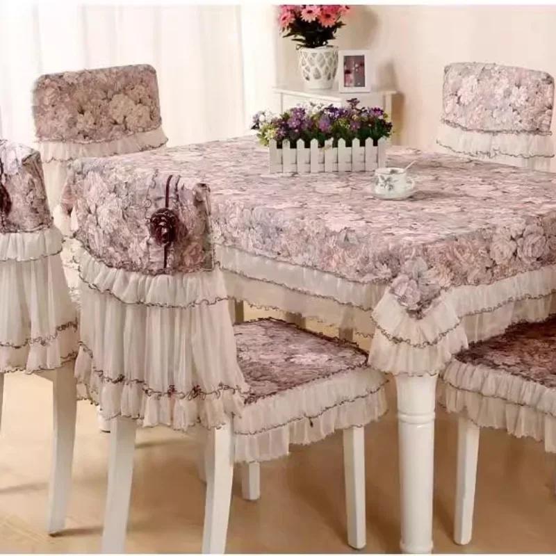 Water Washed Tablecloths Simple Rectangular Coffee Tea Table Cloth Rural Lace Dining Tables Cloth Chair Cover 1pcs Home Decor