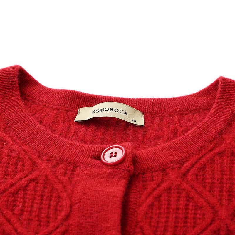 Women's Cashmere Round Neck Thick Knit Cardigan