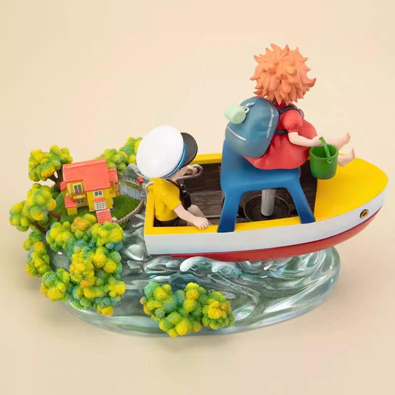Ponyo a tengerparton Tengeri Figura Vörös hajú Lány Matróz Fiú Gyűjthető Szobor Kreatív Ajándék Animáció Szeretőknek PVC Gyanta Modell Játék