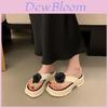 Elegant French Floral Platform Flip Flops For Women Summer Casual Beachwear