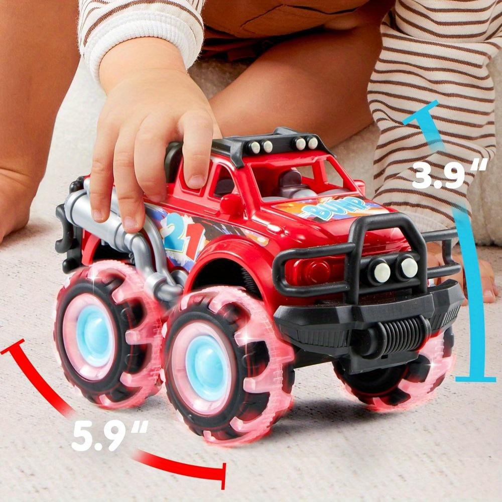 Kids Monster Truck Toy Flashing Wheels Light-Up Cars Toddlers Birthday Christmas Gift Friction-Powered JOYFY LED 3Pack with for Kid Friendly