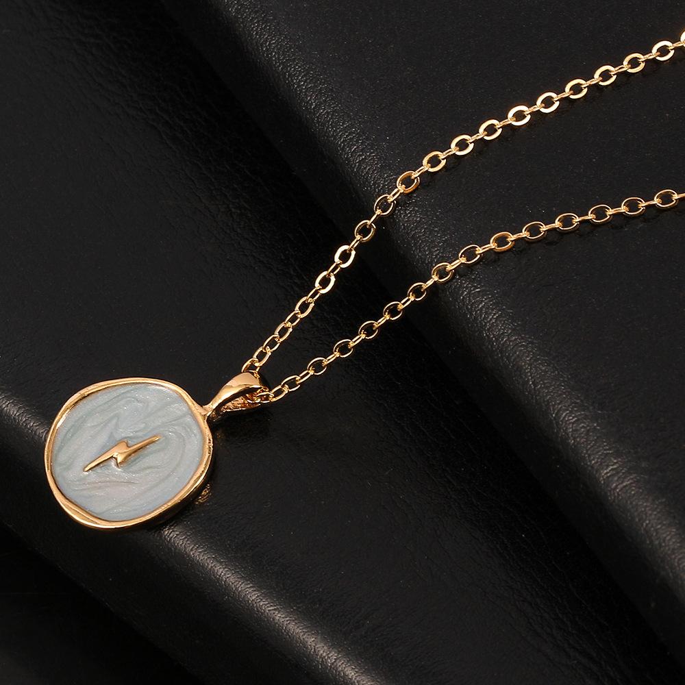 Alloy Drip Oil Geometric Love Moon Lightning Star Multi-element Pendant Combination Necklace, Female Collarbone Necklace