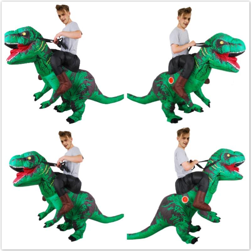T Dinosaur Inflatable Rex Rideon Costume Blowup Cosplay Fancy Adults Dress