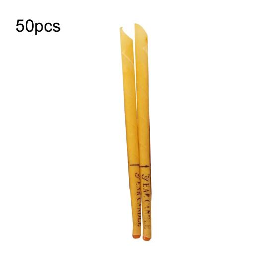 50Pcs Ear Candling Waxing Coning Therapy Smoke Free Natural Beewax with Plug