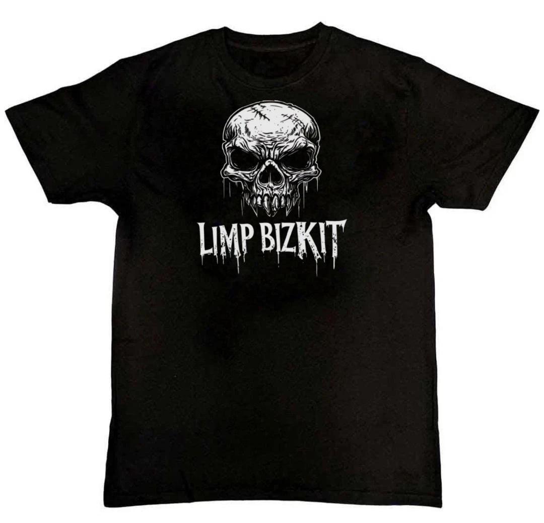 Limp Bizkit Череп Тяжелый Рок Графический Принт Унисекс Мужская Футболка XL