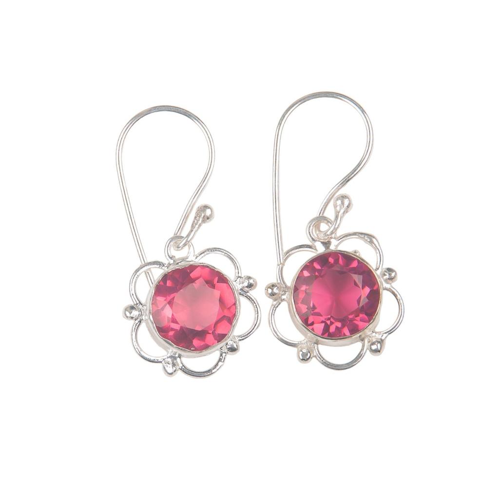 Pink Tourmaline Gemstone 925Sterling Silver Jewelry Handmade Drop Earrings 1.40" EE-56-13