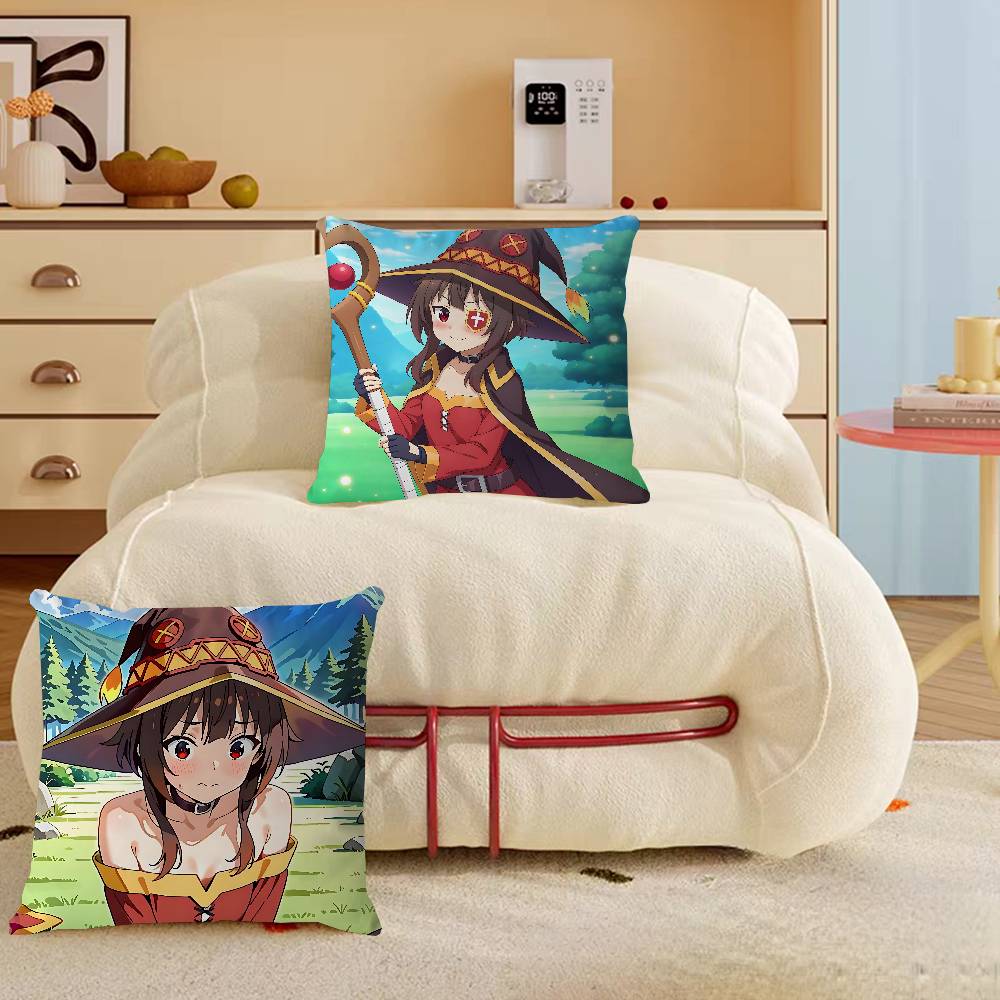 Konosuba-Anime-M-Megumin Personalized Pillow Cover Kids Bedroom Wild Party Decor Pillowcase Kid Birthday Shower Gift