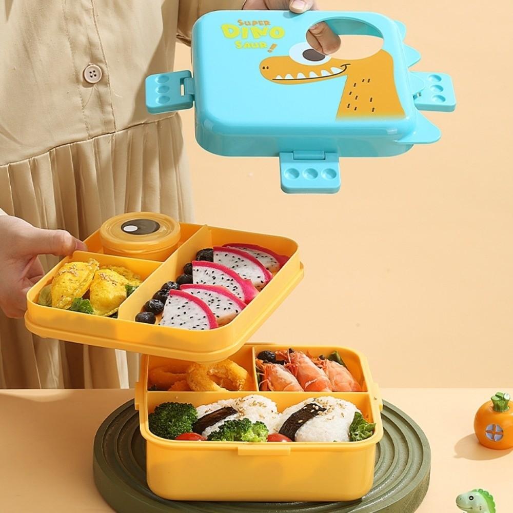 1660ml Capacity Microwaveable Lunch Box Cartoon Picnic Box  Outdoor Activities