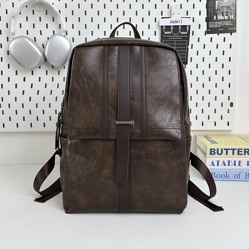 Schoolbag Vintage British College Style Backpack Girls Vintage Travel Backpack Men Large Capacity Simple Leather Student School Bag