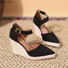 Puntige Dames Wedge Schoenen Platform Hoge Hak Espadrille Zool Zomer Mode Sandalen Pumps Maat 34-42 Zapatos De Mujer