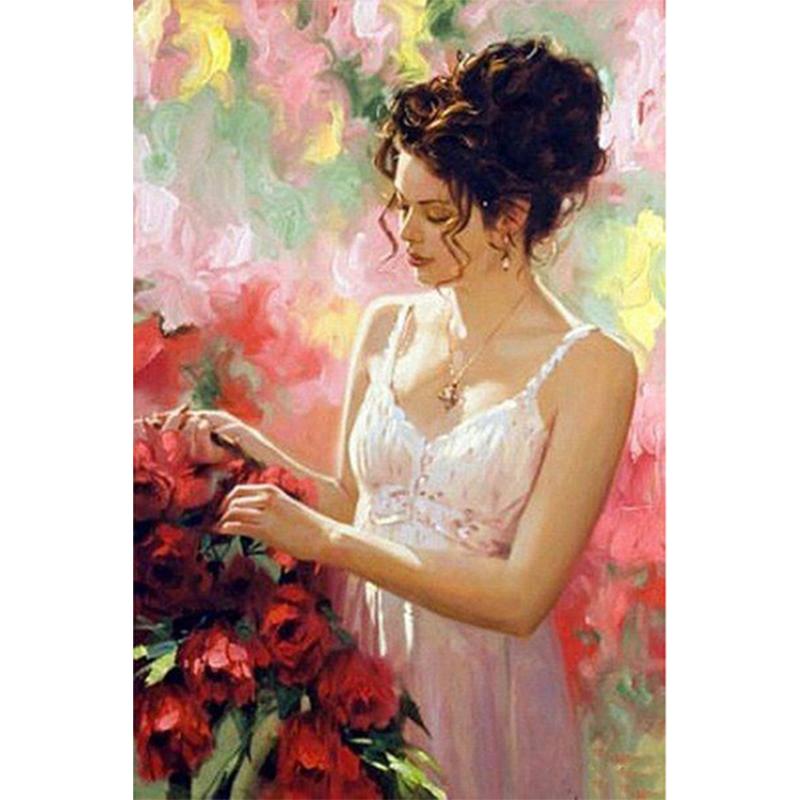 5D Diy Diamond Painting Flowers Woman Wings Cross Stitch Kits Full Round Drill Embroidery Mosaic Art Picture Of Bedroom Decor