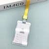 Simple Student Kids Lanyard Card Holder Slim Wallet Boys Pu Id Certificate Bus Door Credit Card Bag for Girls Zipper Coin Purses
