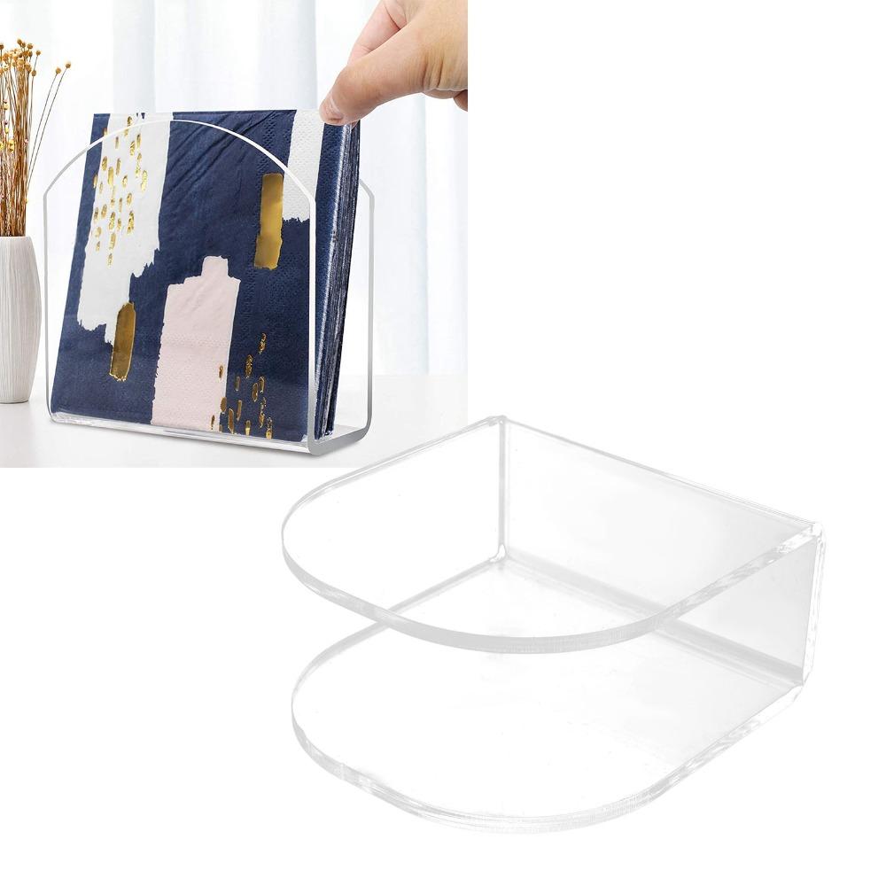 Easy Access Acrylic Napkin Holder Transparent U-shape Tissue Organizer Premium Creative Storage Stand Kitchen Organize