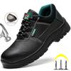 Steel Toe Safety Shoes Men PU Leather Men Work Shoes Anti-Puncture Indestructible Shoes Safety Boots Male Anti-Slip Work Boots