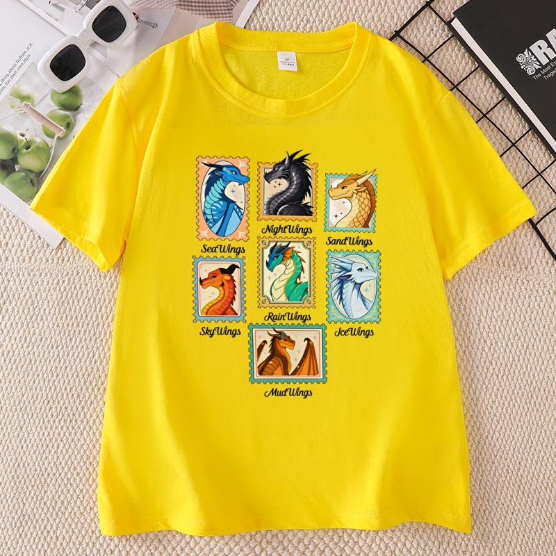 Wings of Fire Dračí Tričko Unisex Unisex Dračí Milovník Grafická Trička Ležérní Kulatý Výstřih Tištěné Krátký Rukáv Tričko Unisex Trička