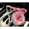DIY Preserved Flower Keychain & Car Pendant Set with Acrylic Ball & Pearl Chain