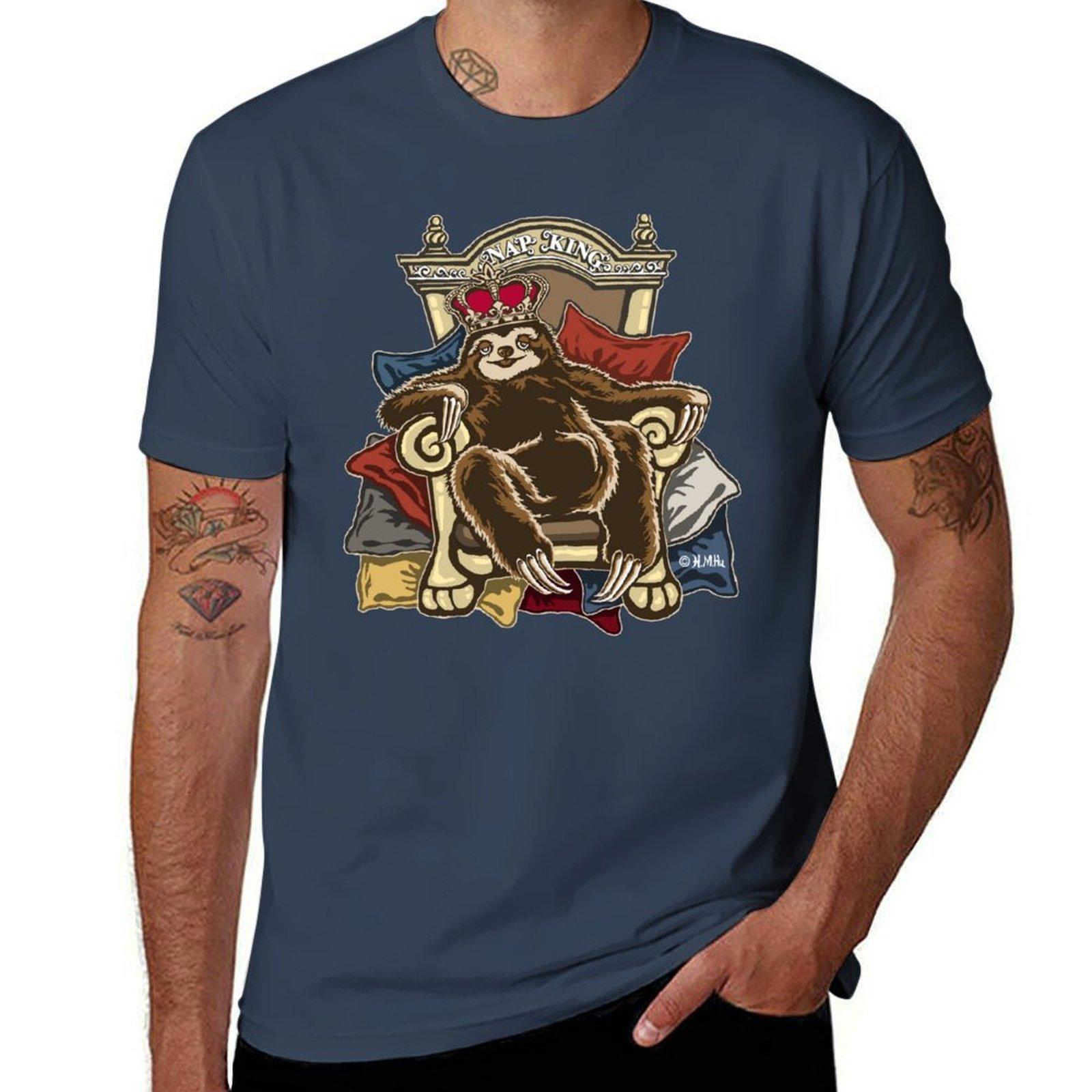 

Nap King TShirt Basic Crew Neck Short Sleeve Top S