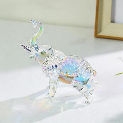 Crystal Elephant Figurines Glass Elephant Statues Crystal Animal Collectible Figurines Ornament Tabletop Decoration HX6C