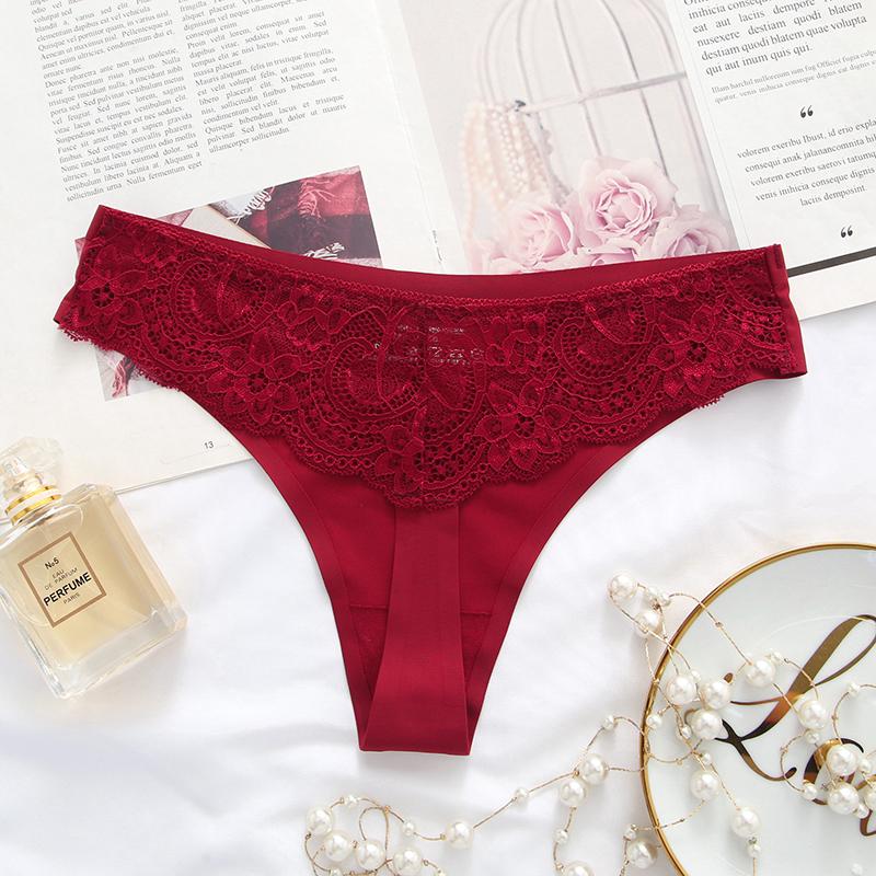 Women Floral Hollow Out Lace Panty Women's Sexy Lace Panties Low-Waist Briefs Sexy Perspective Intimate Female Underpants