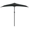 Balkon-Halbparasol, Aluminiumständer, Schwarz, 270X135X245 Cm