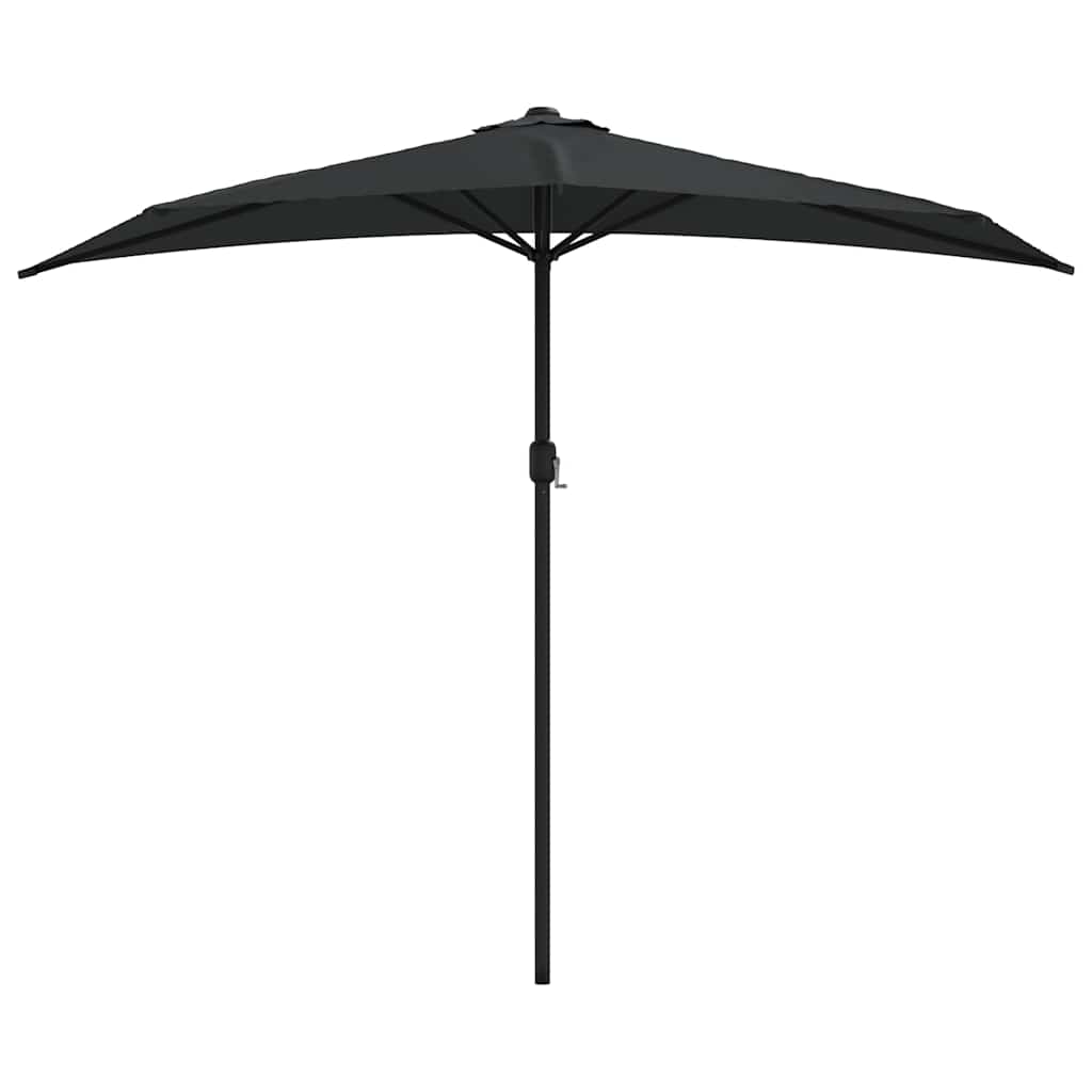 Balkon-Halbparasol, Aluminiumständer, Schwarz, 270X135X245 Cm