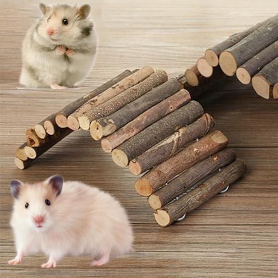 Hamster Ladder Arch Bridge Stable Wood Multifunctional Pet Shelter Cage Toy for Parrot