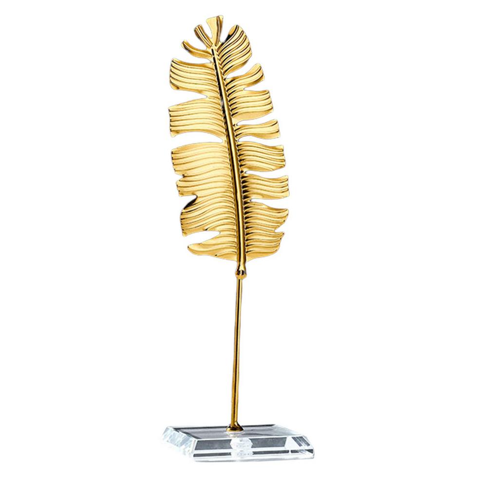 Golden Leaf Decor 21cm/8.26inches Golden Leaf Figurine Household Table Centerpieces Aesthetic Modern Art Sculpture For Home And красный