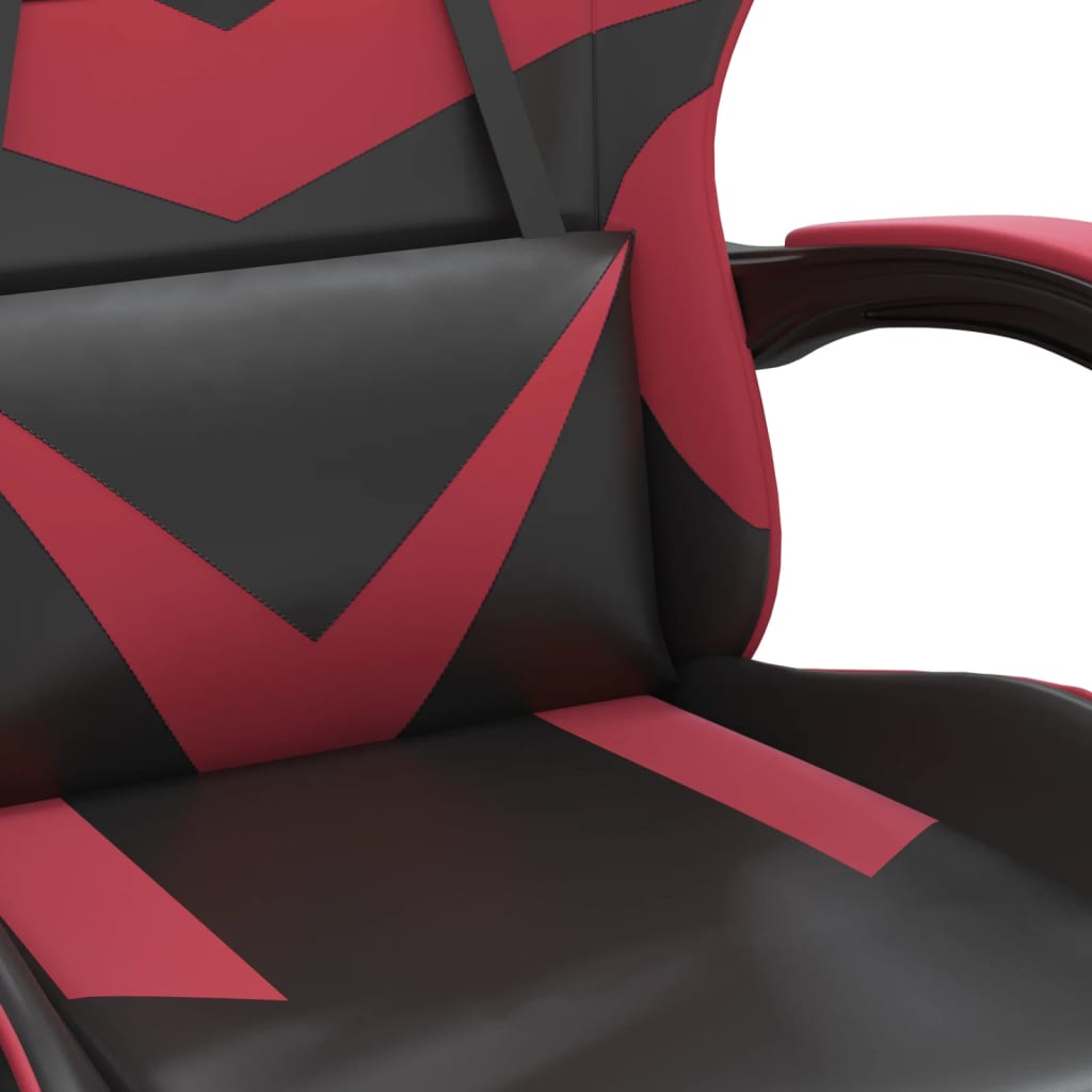 Gaming Chair with Footrest Black and Burgundy Artificial Leather