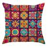 Mandala Flower Pattern Pillow Covers – Bohemian Vintage Design Soft Plush Cushion – For Sofa Living Room Bedroom Home Decor