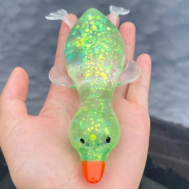 Divertente Tabas Squishy Anatra Aurora Maltosio Giocattolo da Spremere Anatra Morbida Colorata Sollievo dallo Stress Decompressione Giocattolo Elastico per Adulti Regalo
