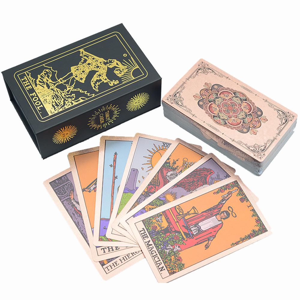 July Waterproof Gold Foil Tarot Cards - Rose Design